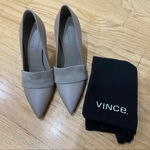 Vince Carmel Pumps in Grey, genuine leather heels